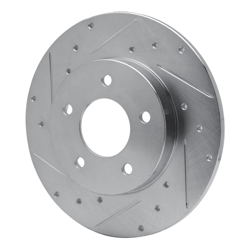 Buick LeSabre Brake Rotor (1) - Rear Left - R1 Concepts - Drilled & Slotted - Silver - `92-`05